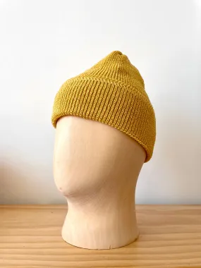 Cableami Yellow Linen Waffle Knit Cap