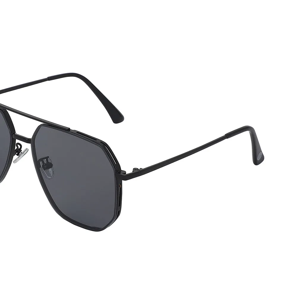 Carlton London Premium Black Toned Polarised And Uv Protected Lens Rectangle Sunglasses For Men