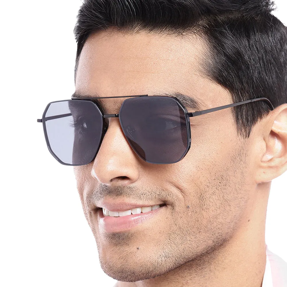 Carlton London Premium Black Toned Polarised And Uv Protected Lens Rectangle Sunglasses For Men