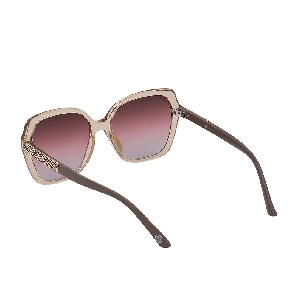 Carlton London Premium-Women-Transparent & Brown Toned Polarised And Uv Protected Lens Oversized Sunglasses For Women