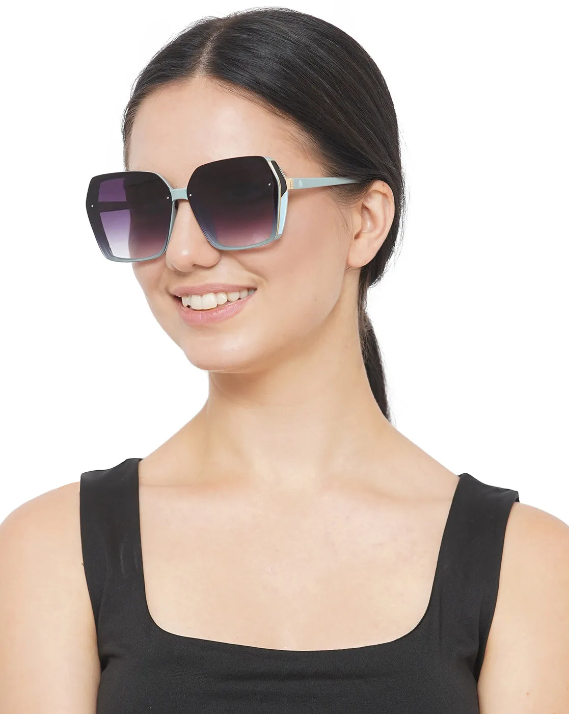 Carlton London Purple Lens & Grey Oversized Sunglasses Uv Protected Lens For Women