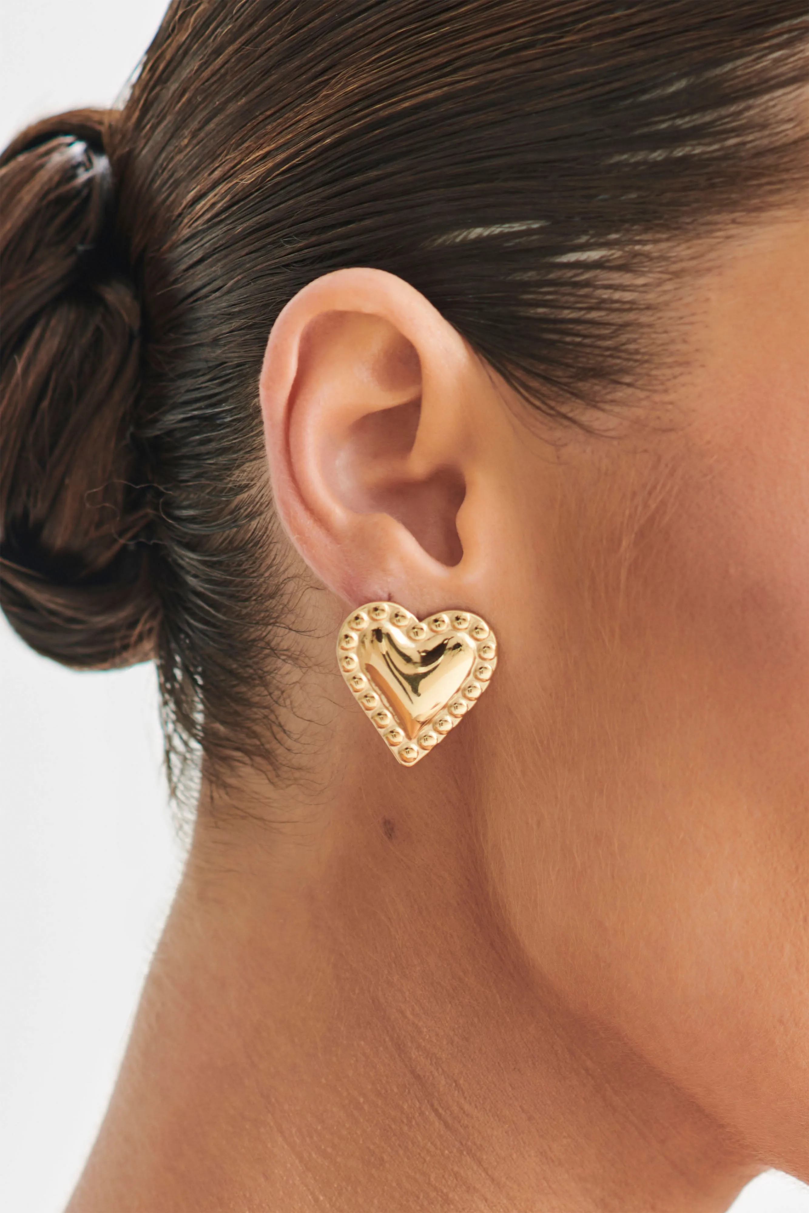 Cera Heart Earrings - Gold