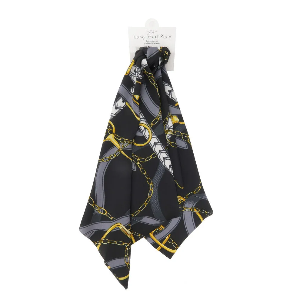 Chain Print Ribbon Scarf