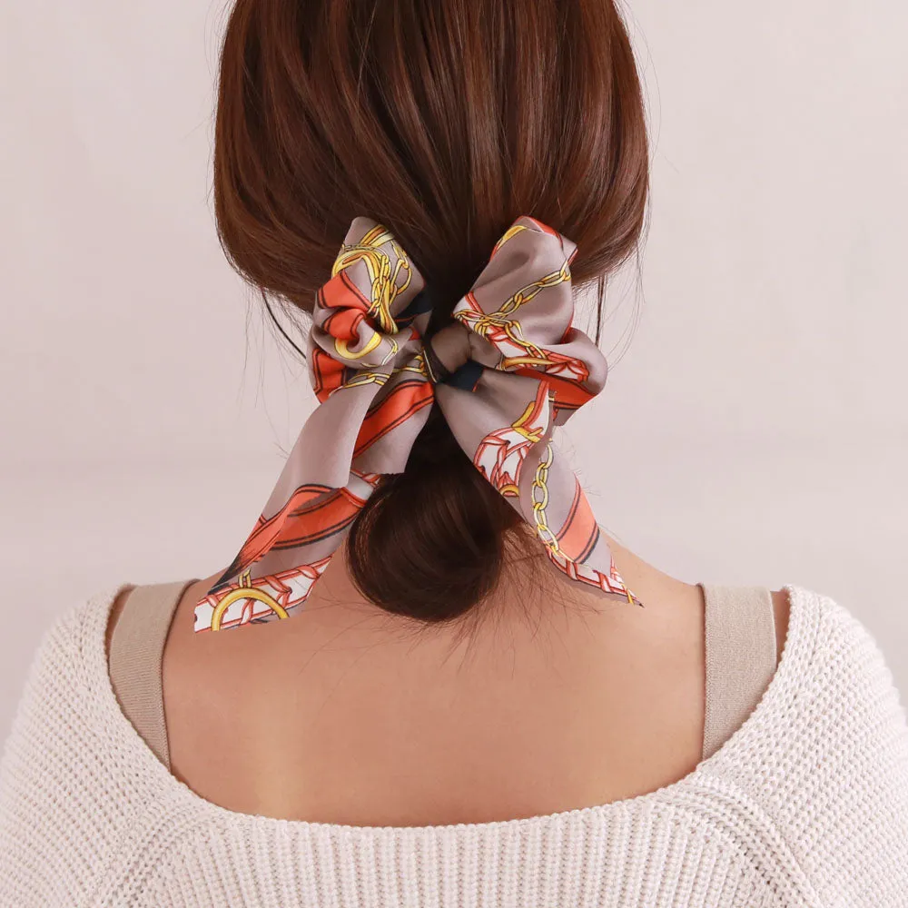 Chain Print Ribbon Scarf