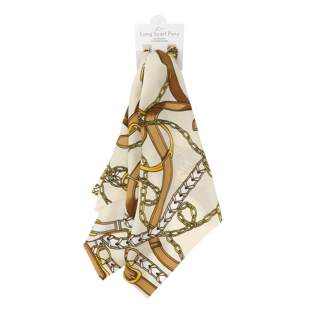 Chain Print Ribbon Scarf