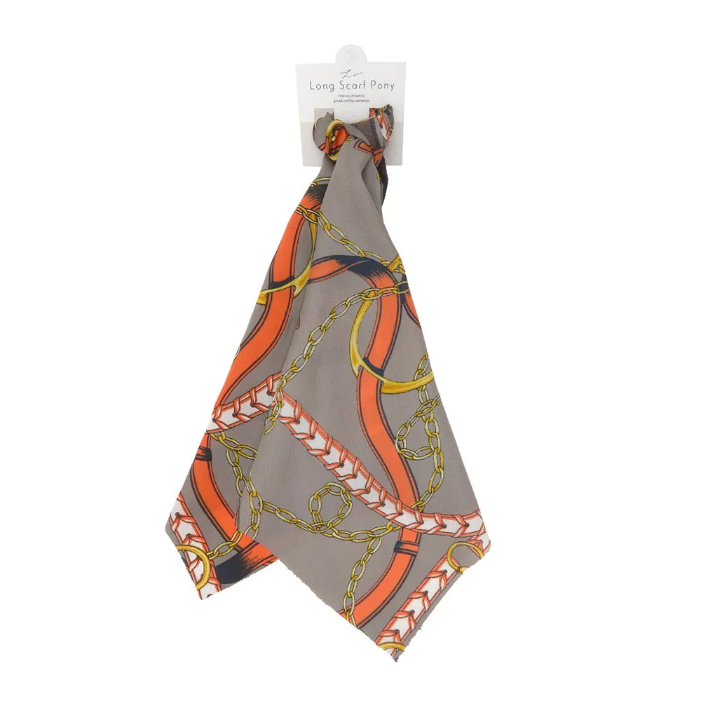 Chain Print Ribbon Scarf