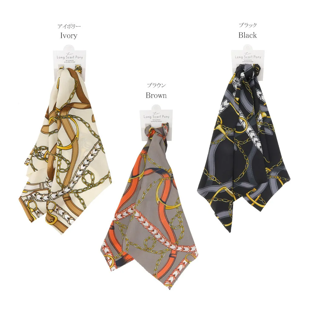 Chain Print Ribbon Scarf