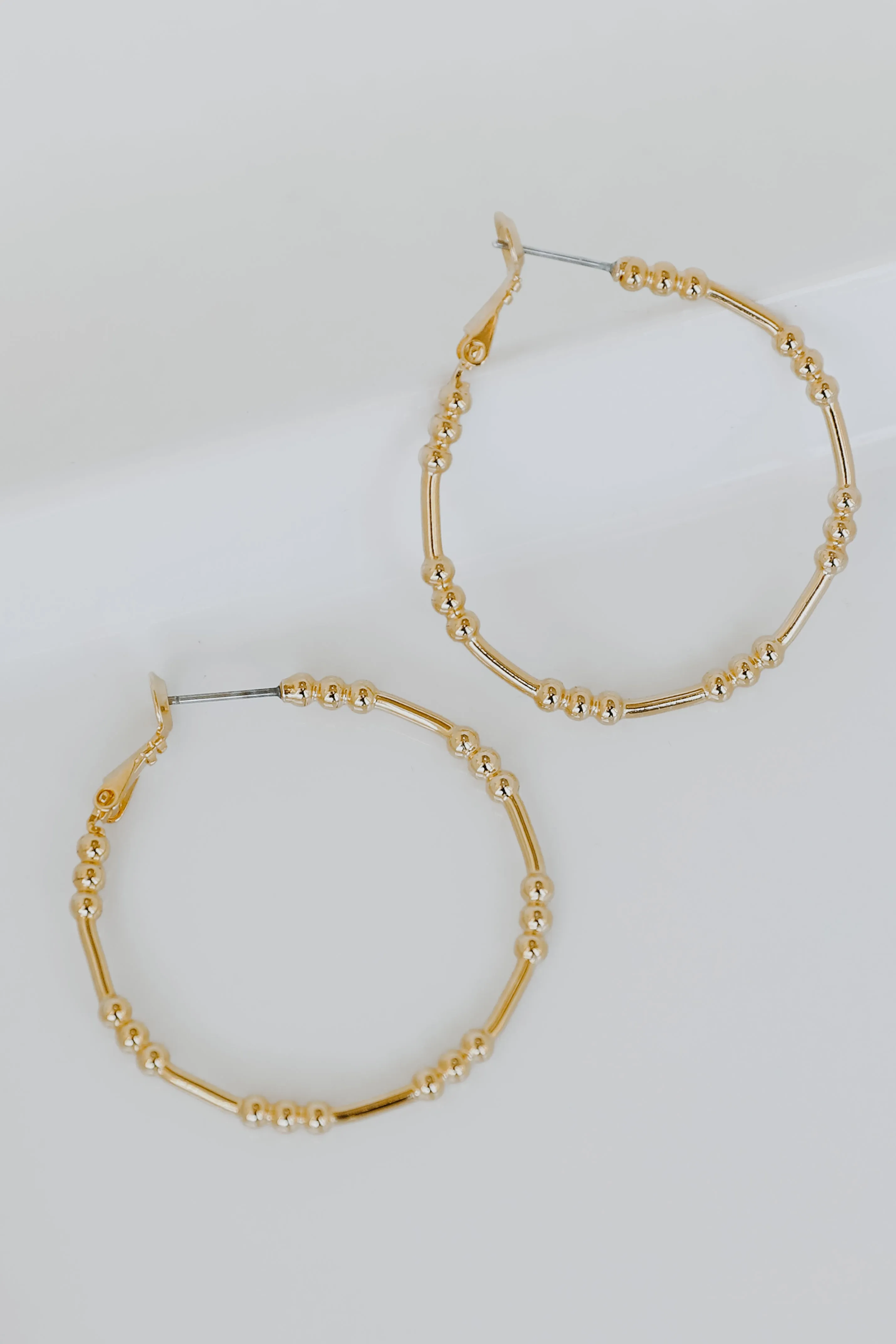 Charlie Gold Ball Hoop Earrings