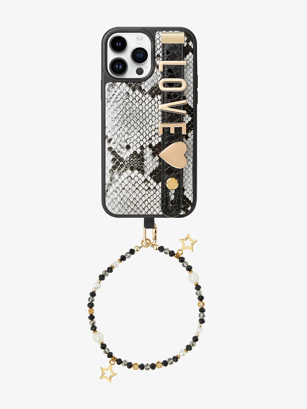 Charm Phone Case Wrist Strap