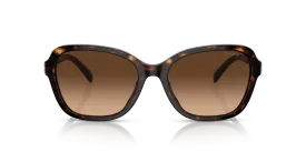 Coach Irregular Non-Polarized Sunglasses - Dark Tortoise/Brown Gradient