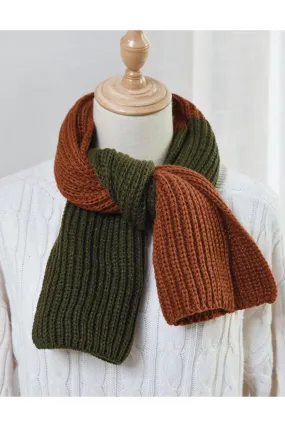 COLOR BLOCKED WAFFLE KNIT COZY SCARF