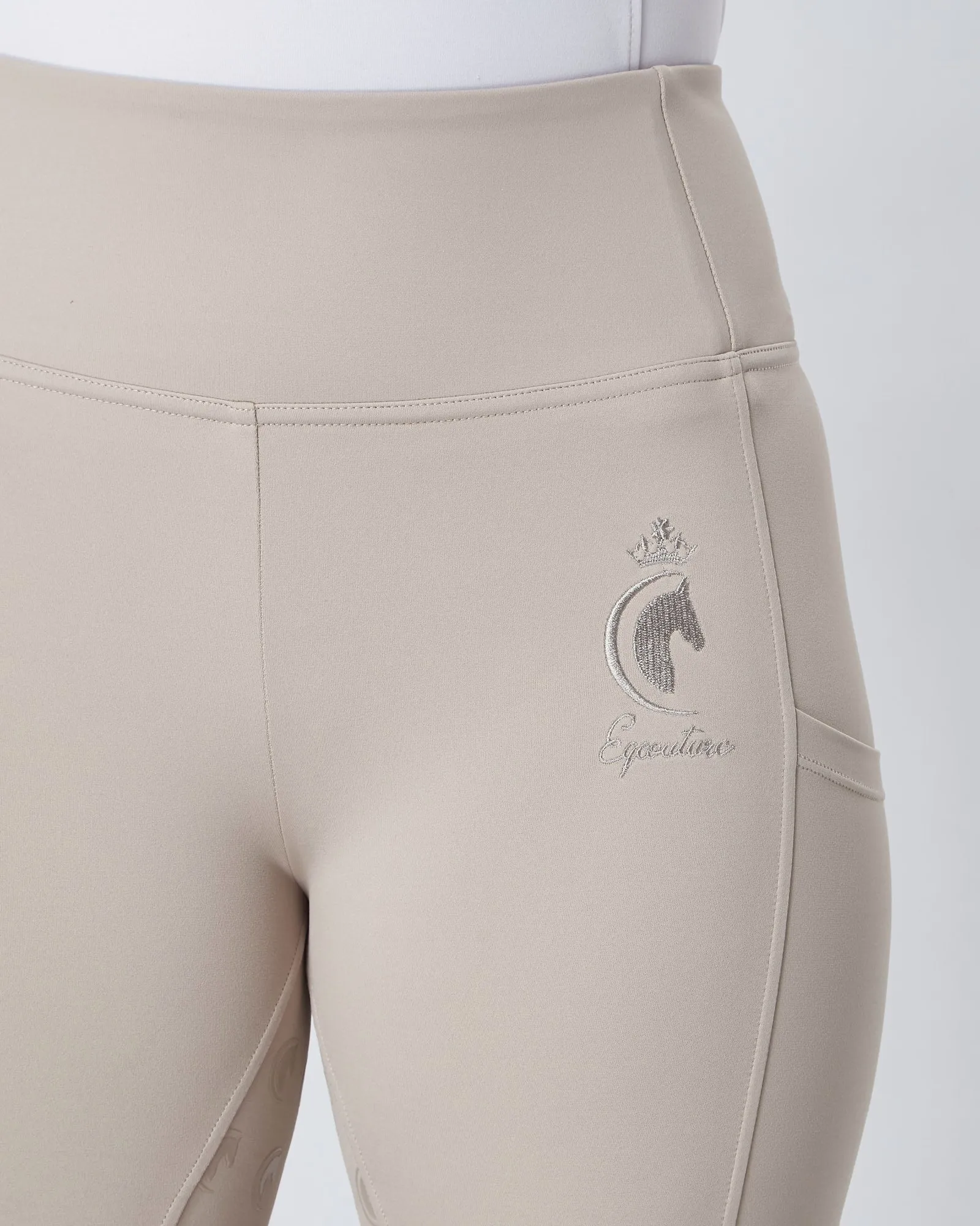 Competition Beige Riding Leggings / Tights with Phone Pockets - HUNTER BEIGE