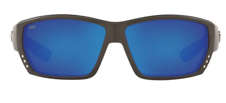 Costa Del Mar Mens Tuna Alley Matte Steel Gray Metallic Frame - Blue Mirror 580 Glass Lens - Polarized Sunglasses