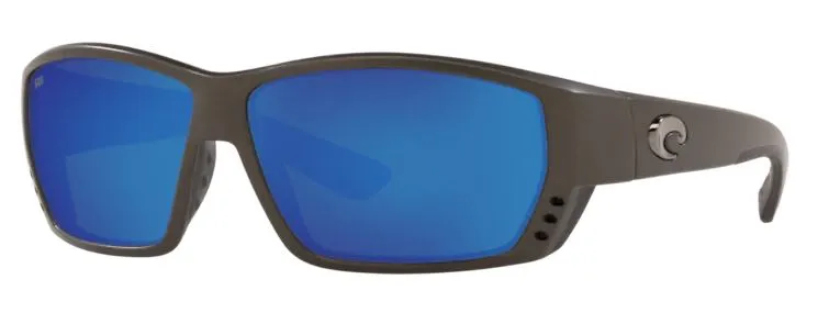 Costa Del Mar Mens Tuna Alley Matte Steel Gray Metallic Frame - Blue Mirror 580 Glass Lens - Polarized Sunglasses