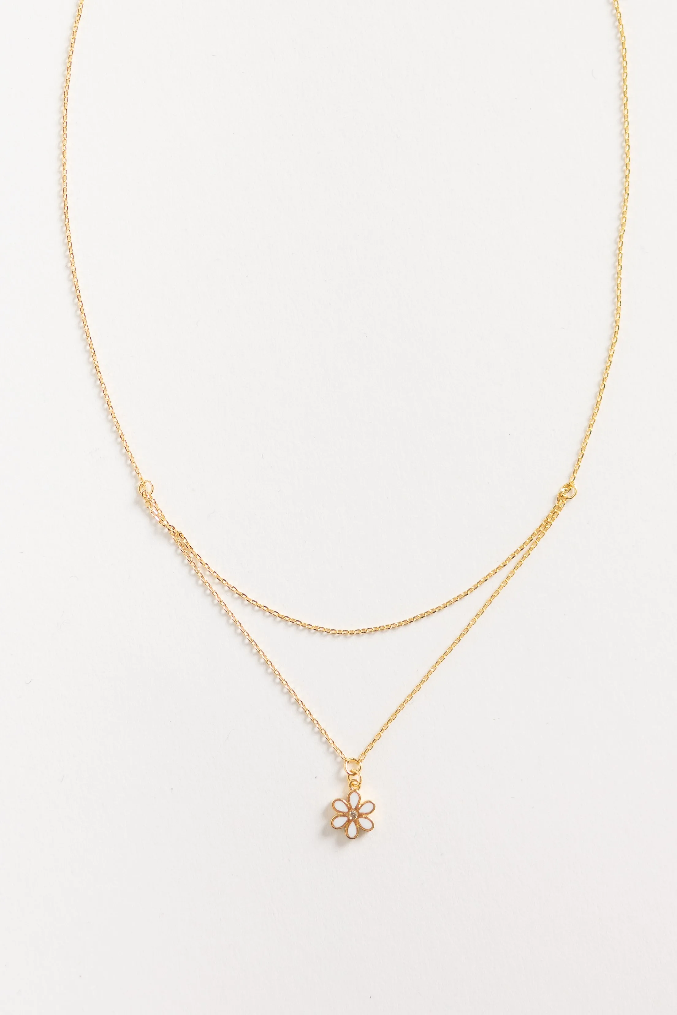 Cove Daisy Double Chain Necklace