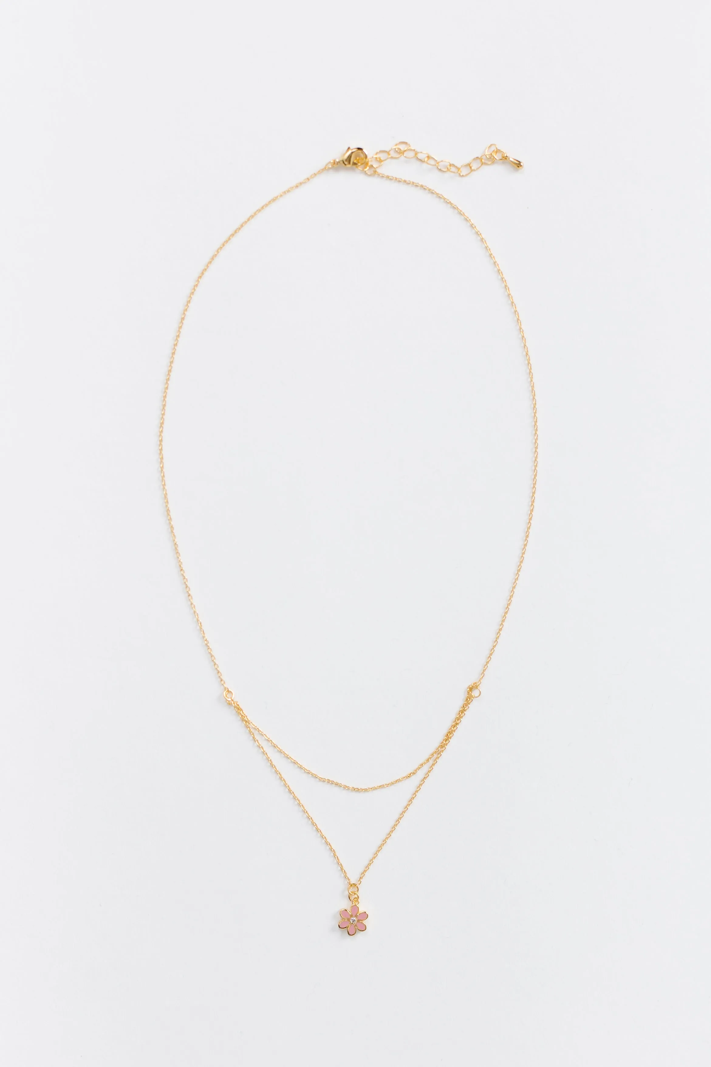 Cove Daisy Double Chain Necklace