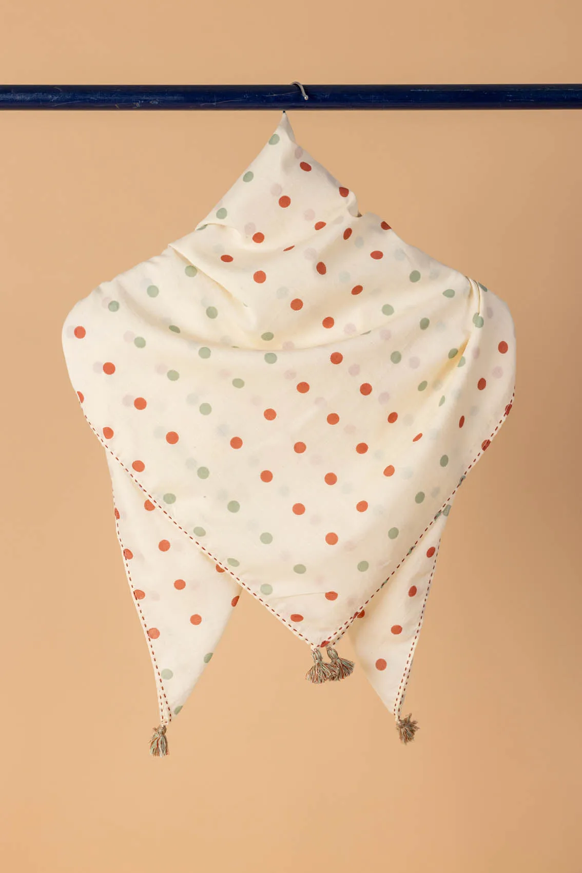 Cream Polka Dotted Scarf