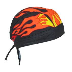 CTM® Men's Cotton Lined Flames Do Rag Cap