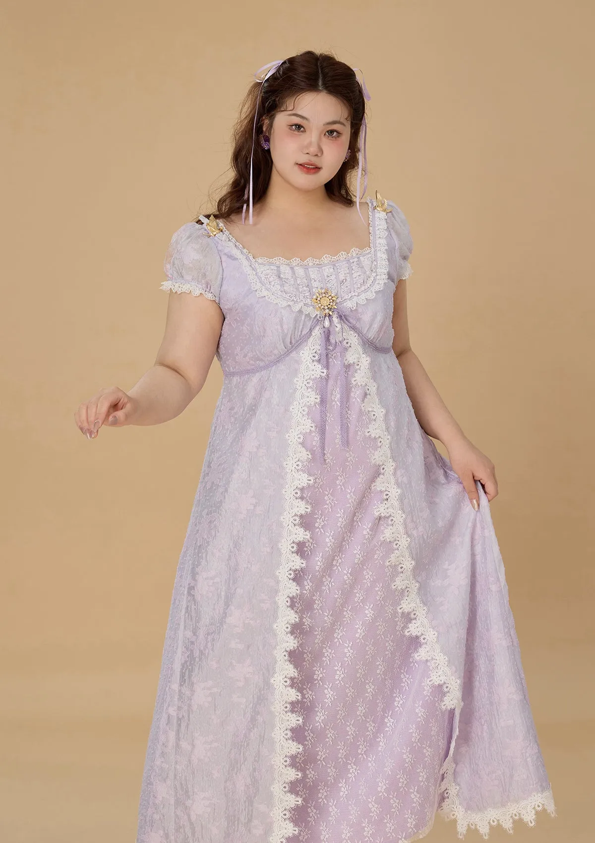 Curve & Plus Monet's Irises Regency Dress