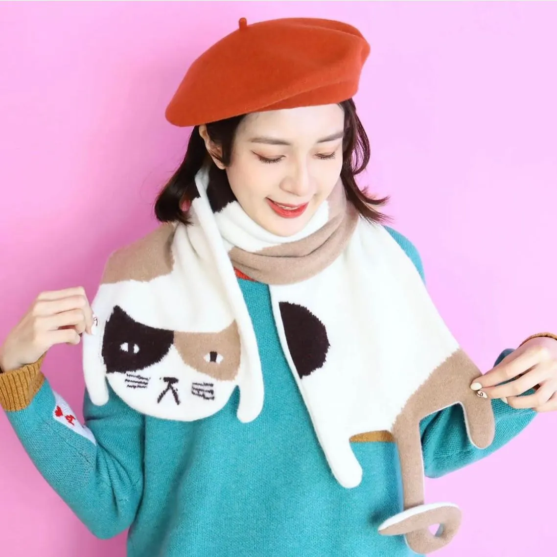 DW - Mushroom Calico Cat Scarf