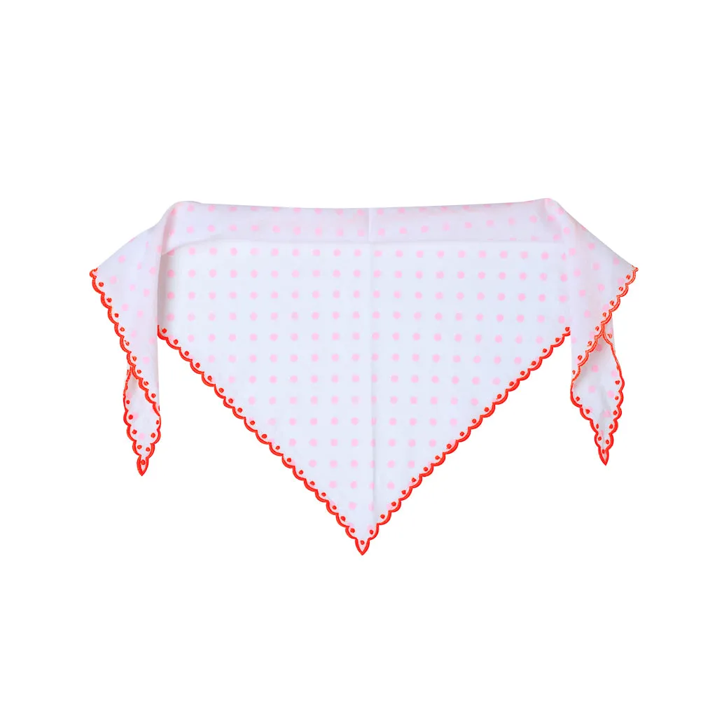 Embroidered Trim Scarf Dot