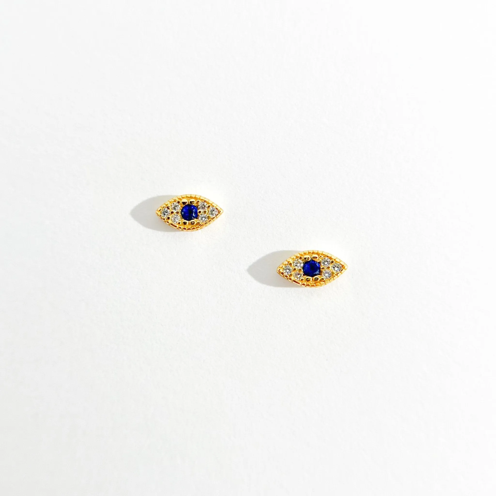 Evil Eye Studs in Gold