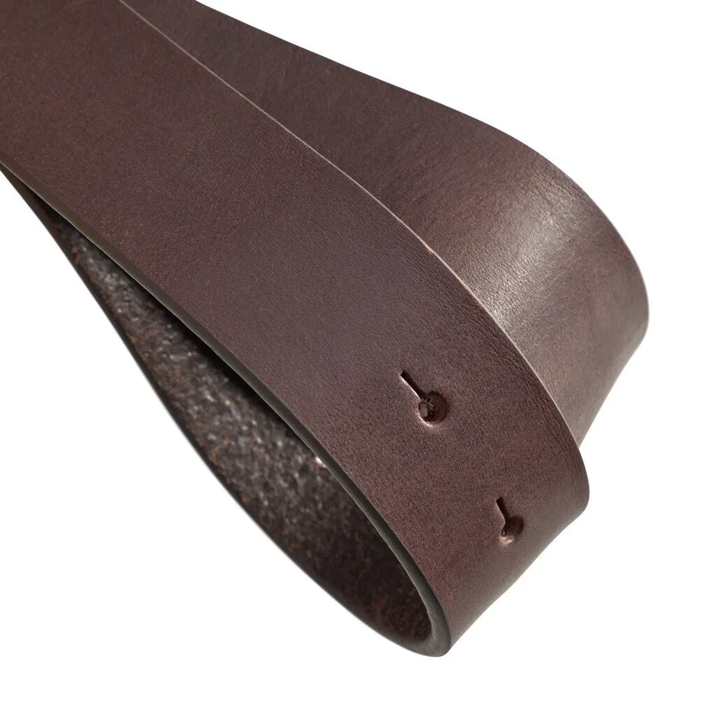 Exclusive and beautiful belt in soft leather / 14910 - Dark brown