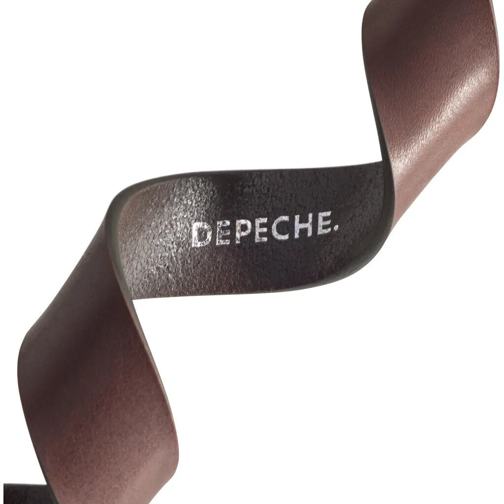 Exclusive and beautiful belt in soft leather / 14910 - Dark brown