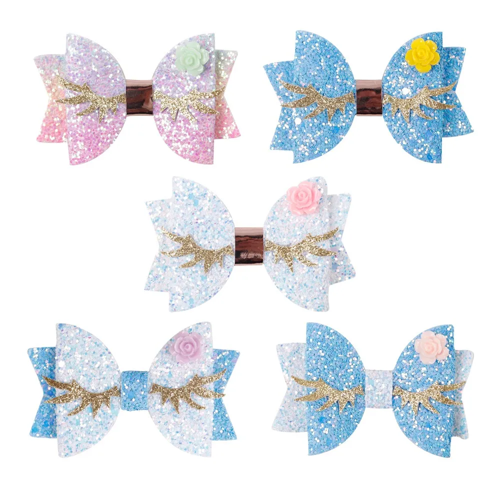 Eyelashes Big Bow Hair Clip/Barrette - ONLY 5 LEFT !!!