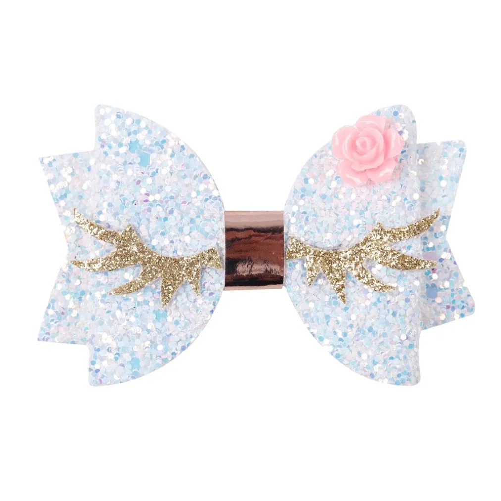 Eyelashes Big Bow Hair Clip/Barrette - ONLY 5 LEFT !!!