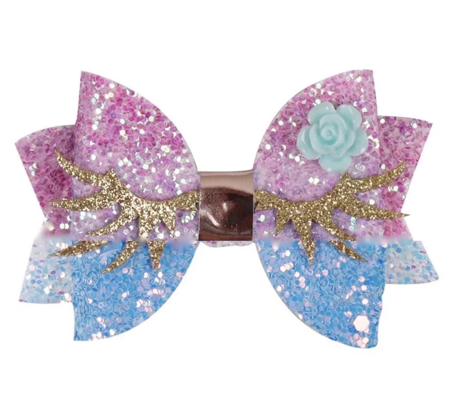 Eyelashes Big Bow Hair Clip/Barrette - ONLY 5 LEFT !!!