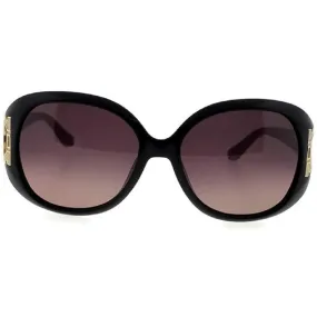 Ferragamo Brown Gradient Oval Sunglasses, Black