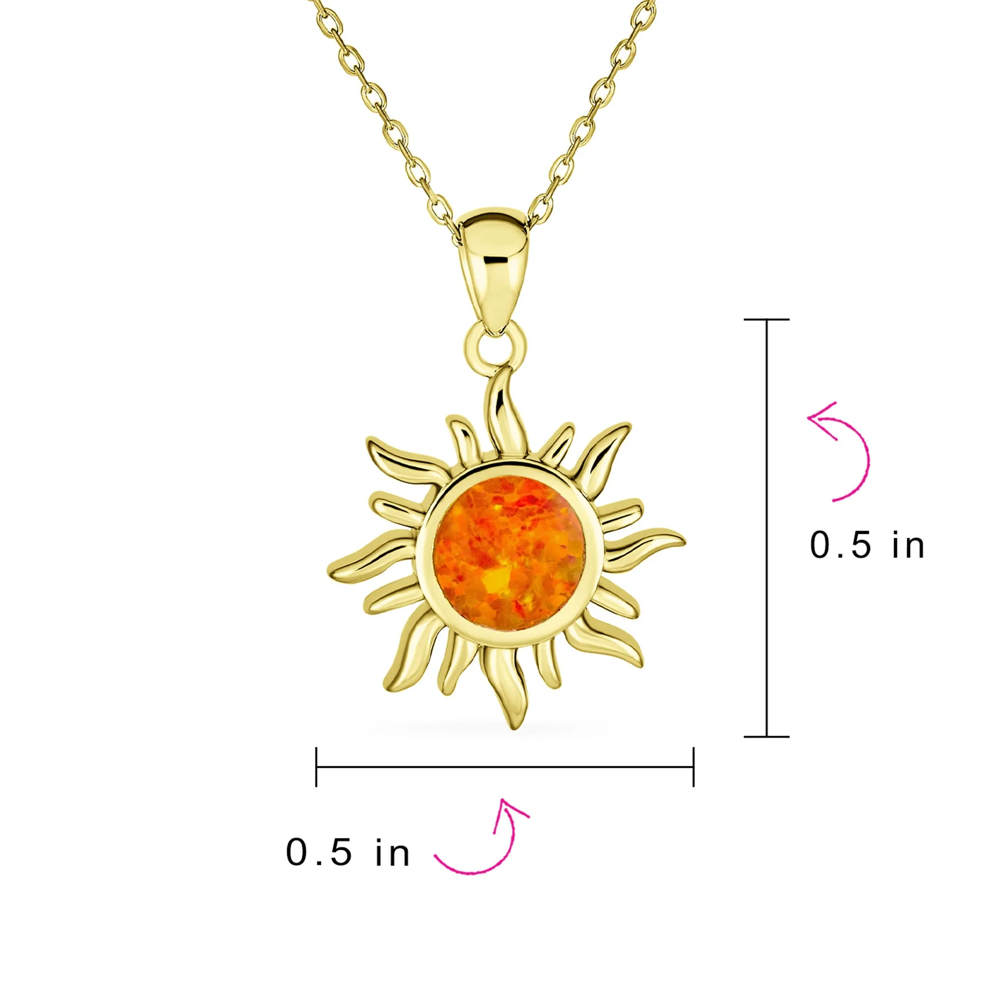 Flaming Sunshine Yellow Opal Sun Burst Necklace .925Sterling Silver