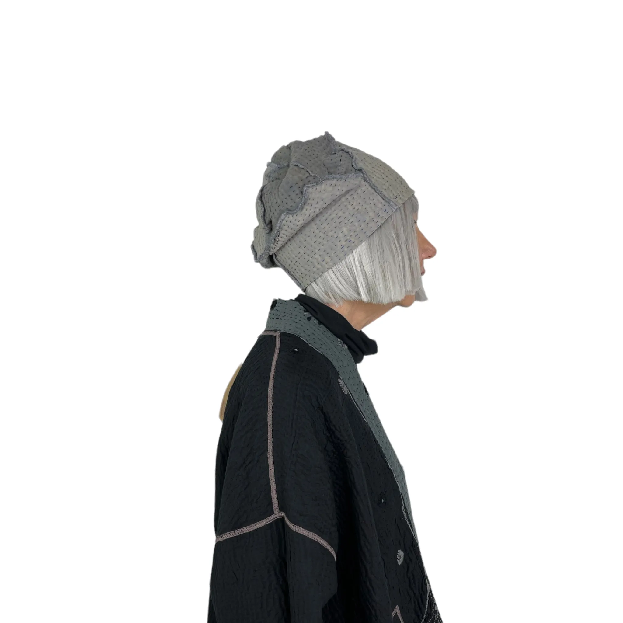 FRAYED PATCHWORK HAT