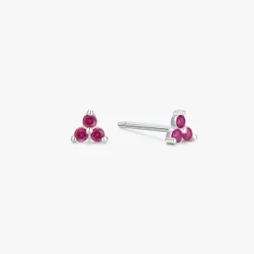 Fuchsia Twinkle Sterling Studs in Silver