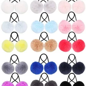 Furry Pompom Hair Ties