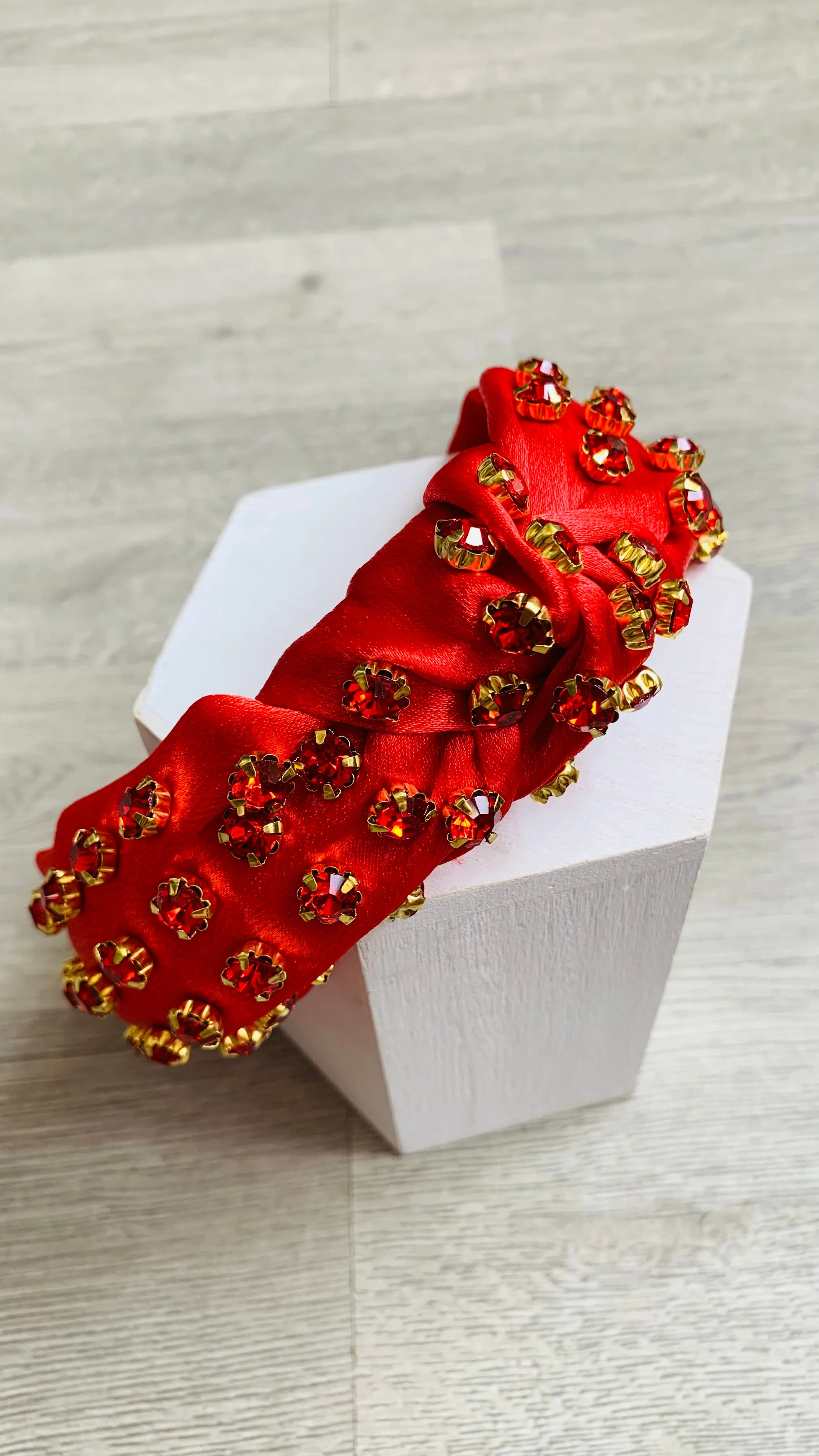 Glitzy Girl Red Rhinestone Headband