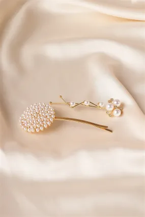 Gold Pearled Bobby Pins