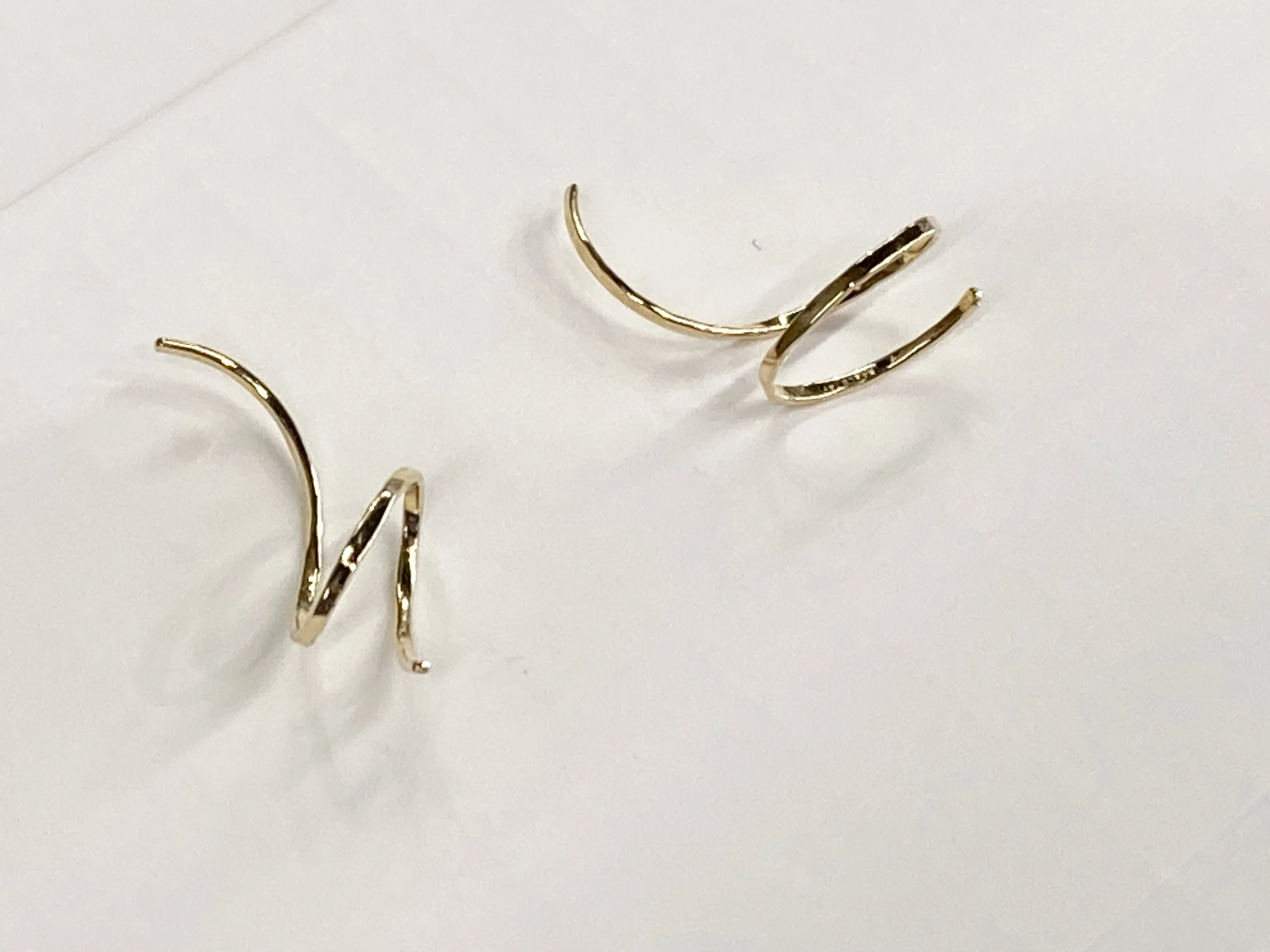 Gold Wire Weave Climber Earring