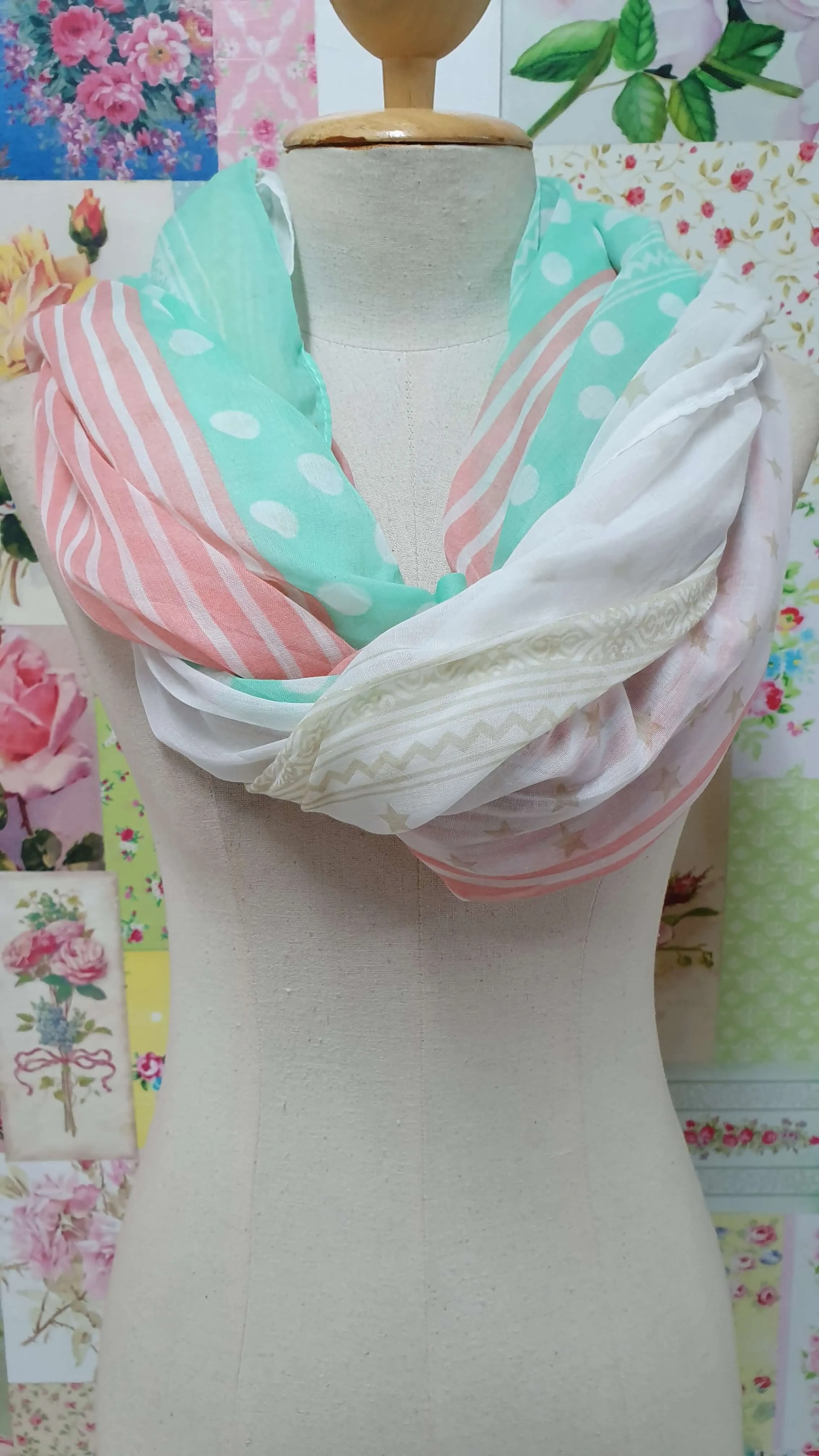 Green & Pink Scarf SE0193