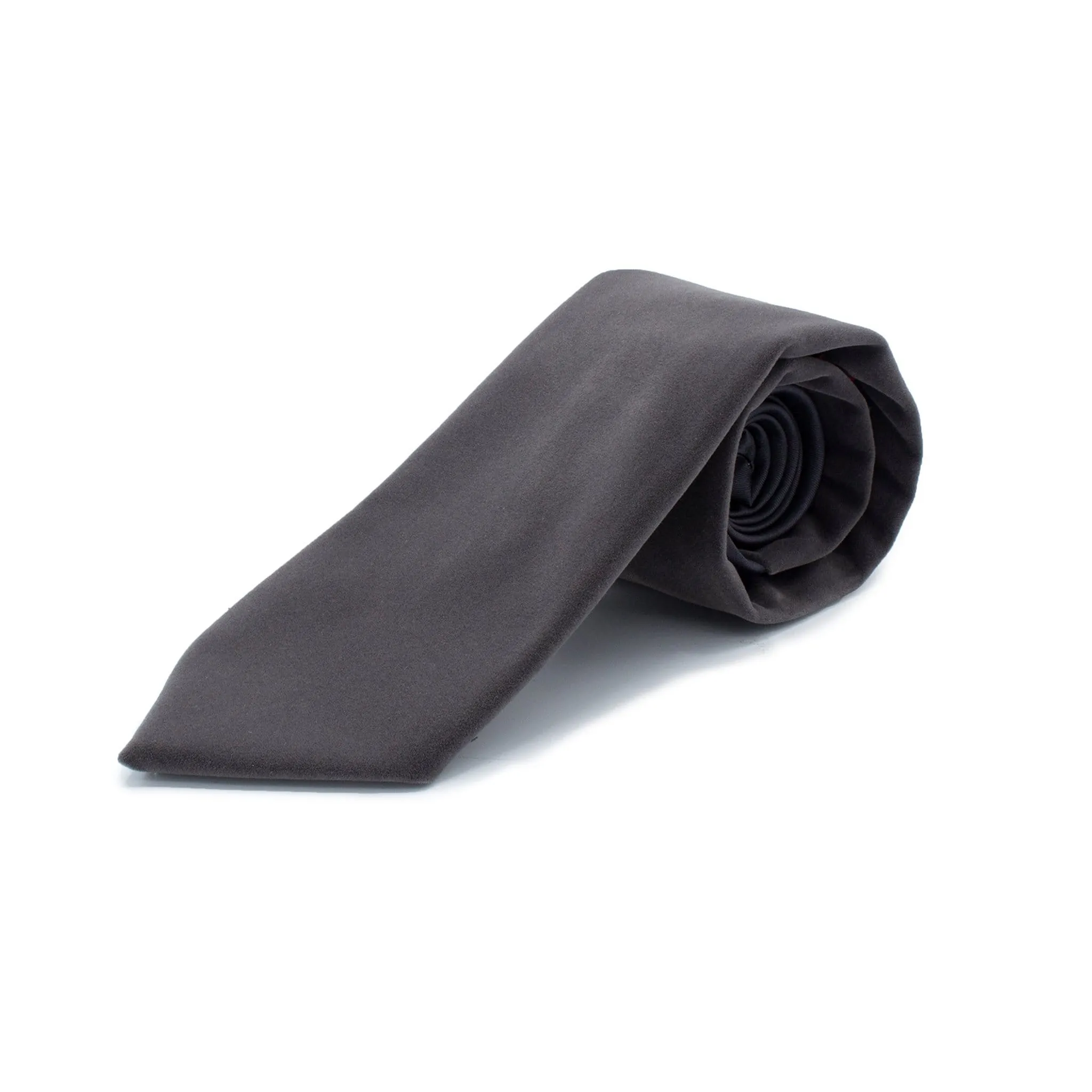 GREY VELVET TIE & HANKIE SET