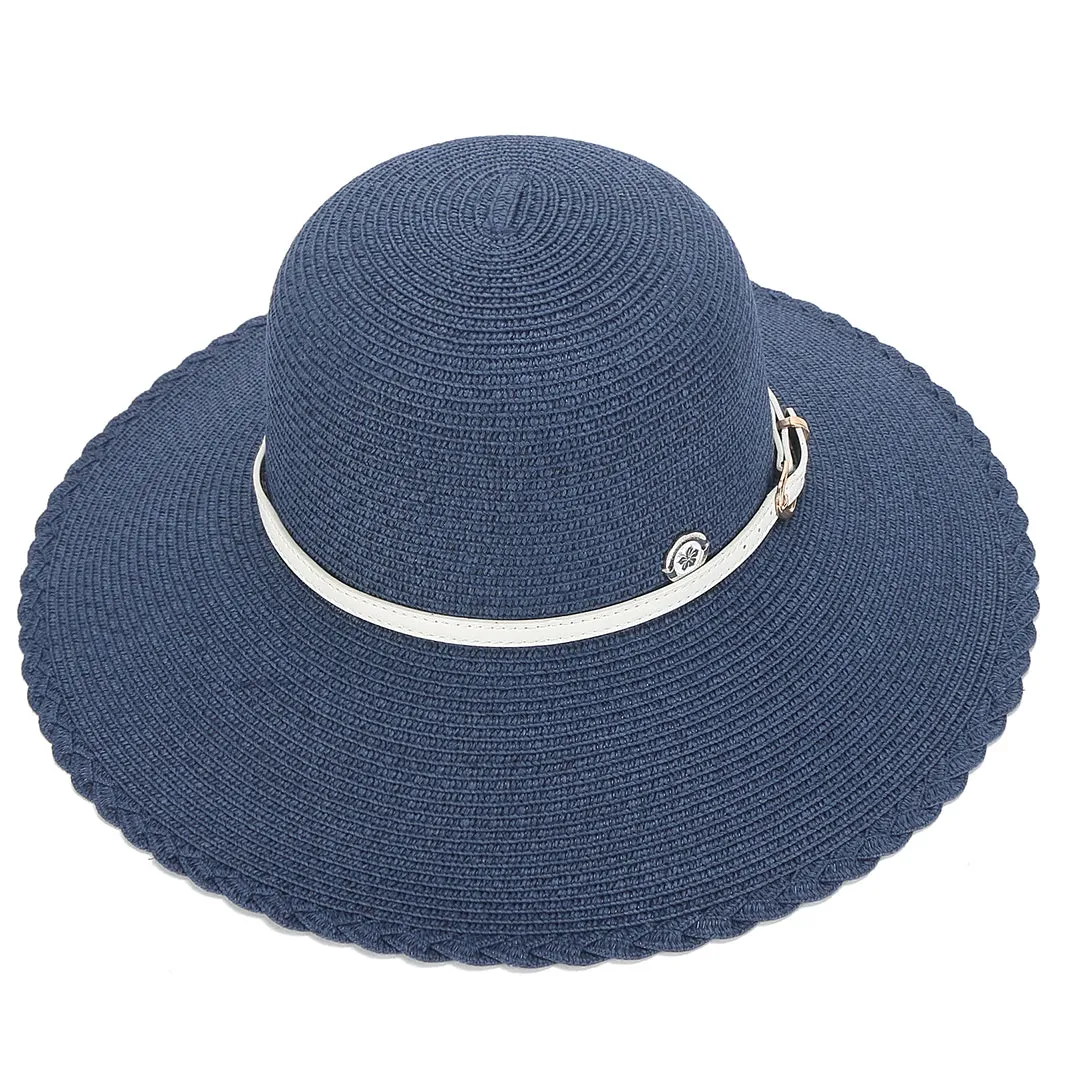 Hat Round Sunflower Navy