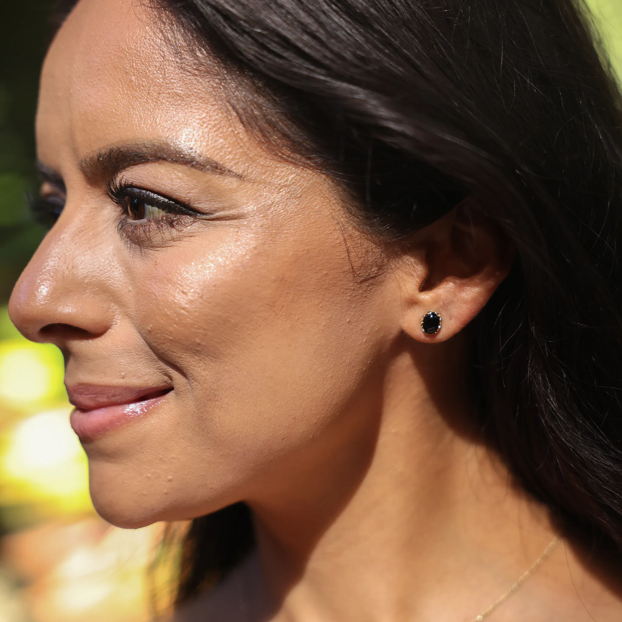 Hawaiian Black Coral Earrings in Gold