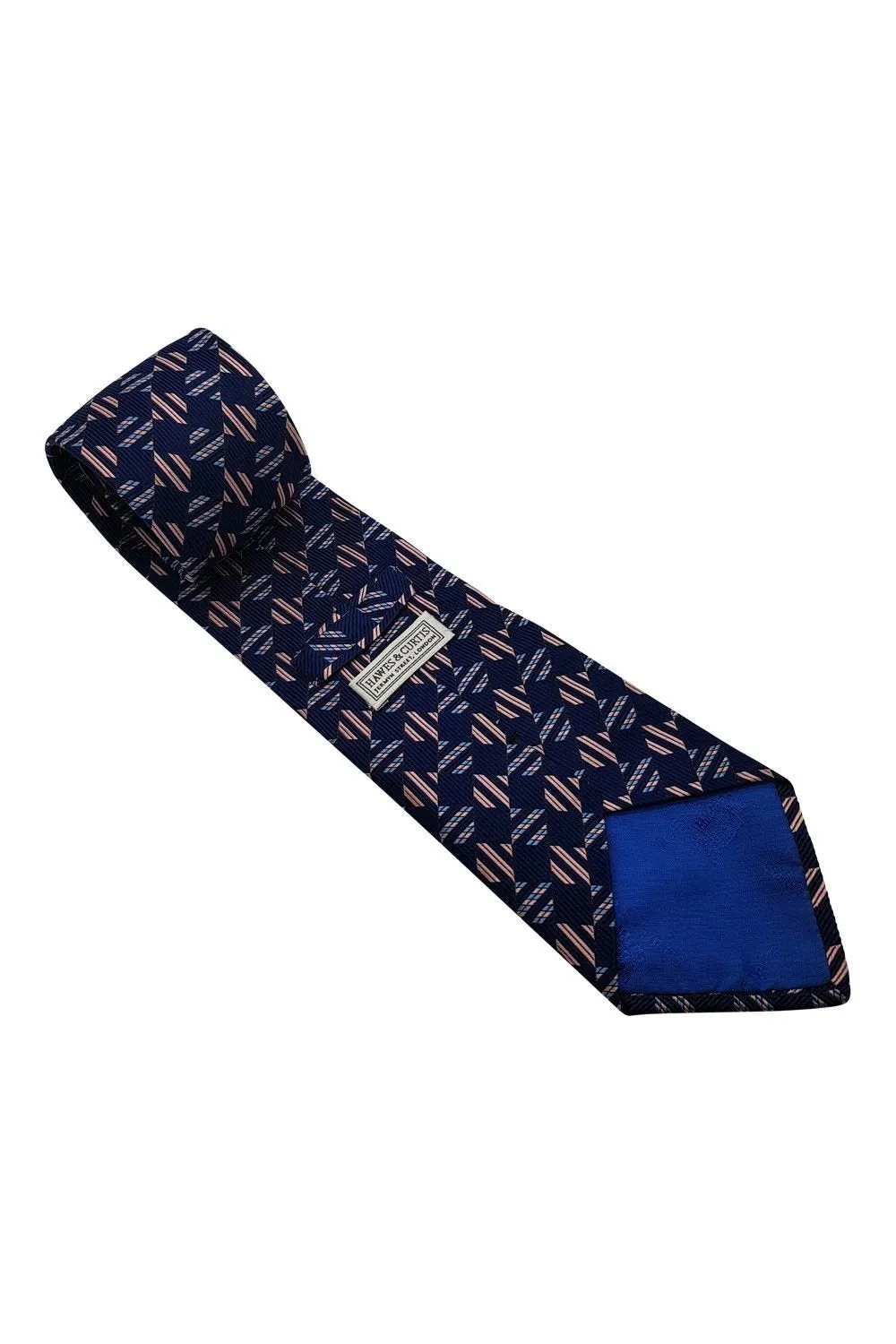 HAWES AND CURTIS 100% Silk Classic Length Blue and Pink Tie (59")