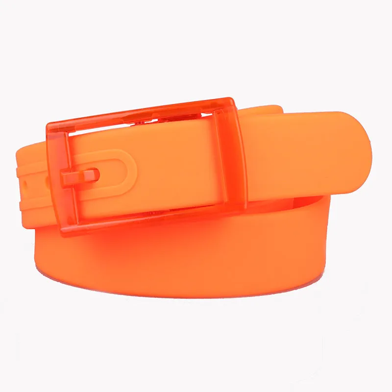 High quality silicone belt, unisex belt, plastic buckle, candy color