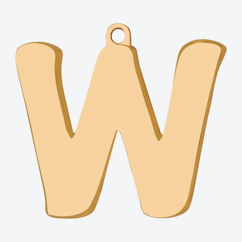 Initial Letter Jewelry Tag - W