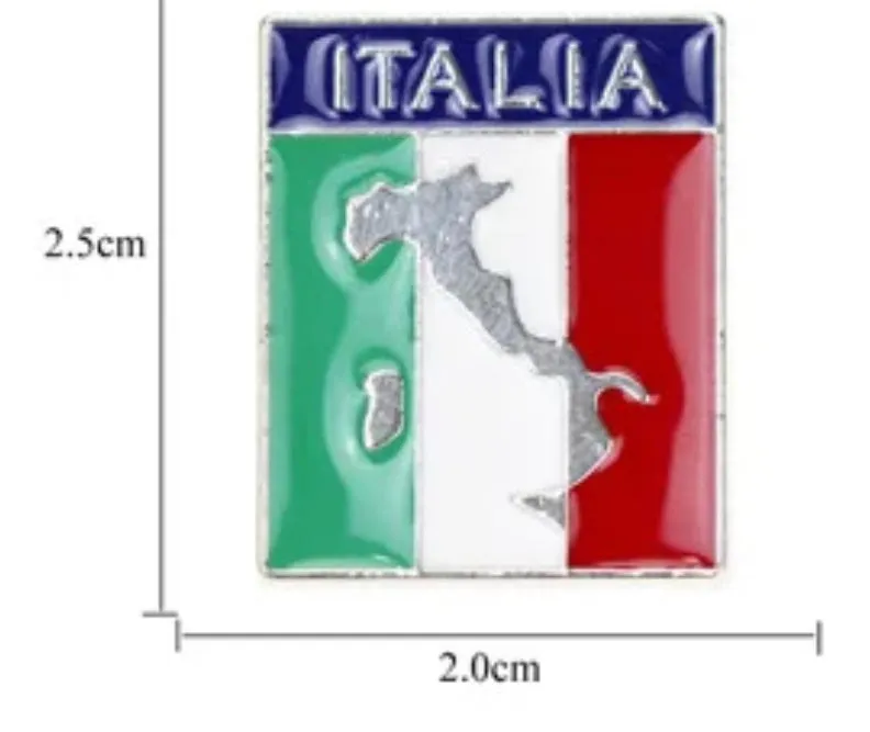 Italia Flag And World Map / Pin, Brooches