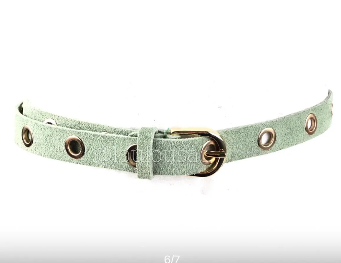 Italian Leather grommet Belt