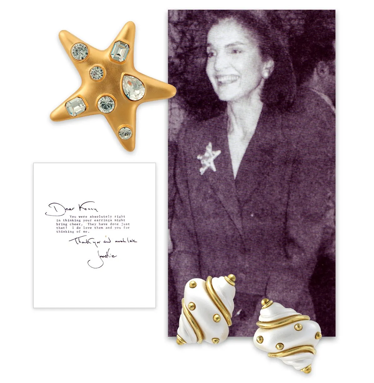 Jackie Onassis Crystal Star Pin