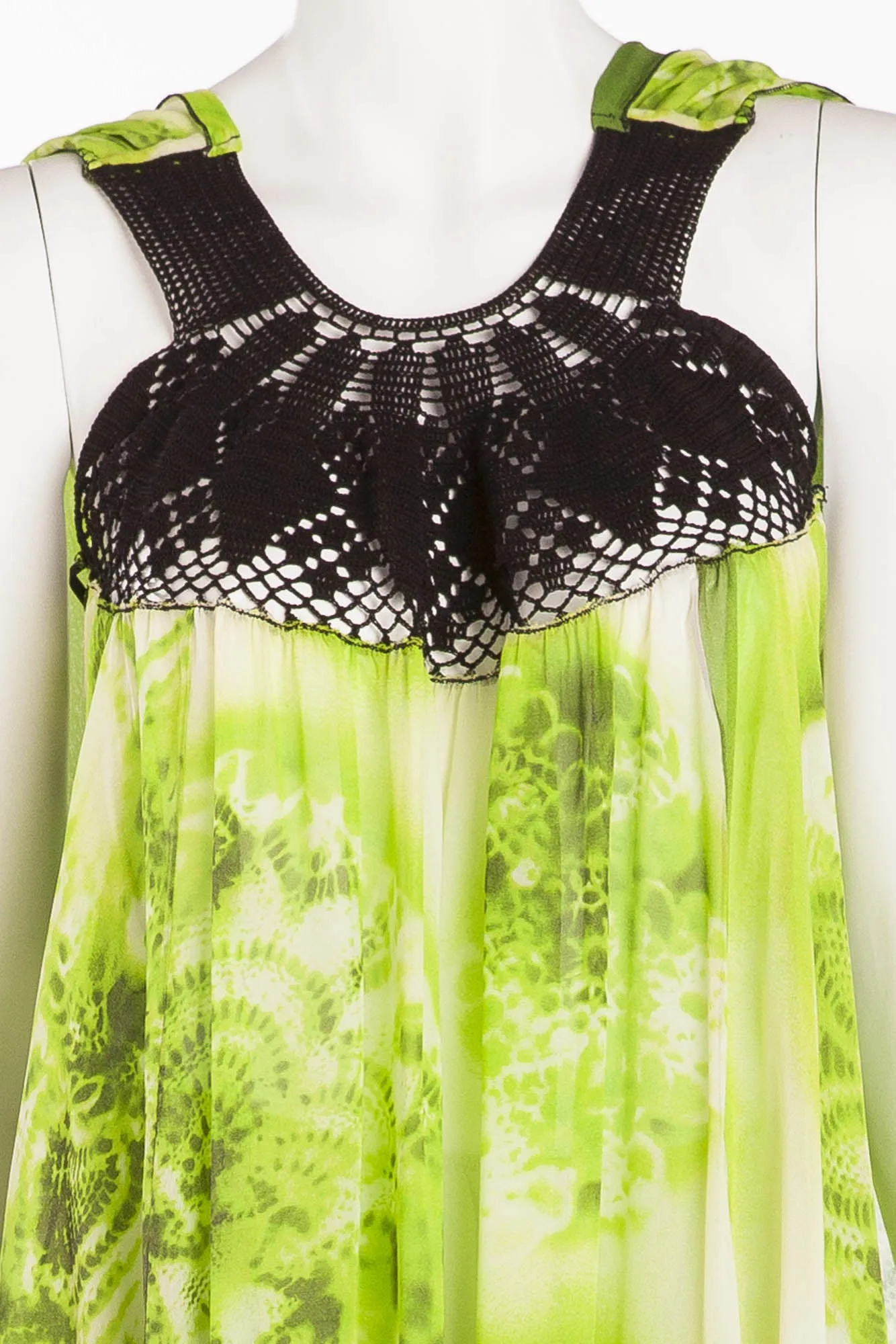 Jean Paul Gaultier - Lime Green Chiffon Dress with Slip - IT 42